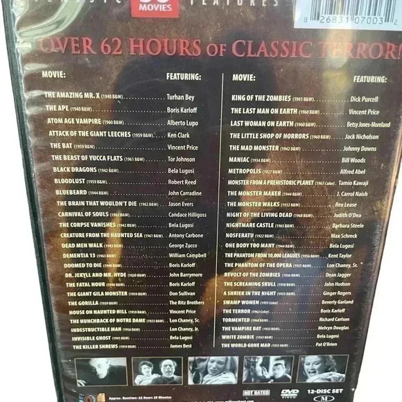 Horror Classics 50 Movies 12 DVD Box set - Picture 2 of 7
